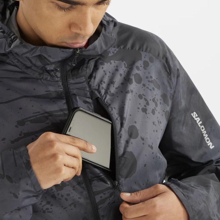 Black Salomon Bonatti Cross Men's Windbreaker | IE XD1960